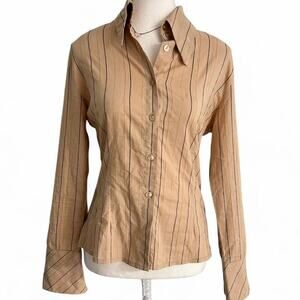 Y.G.D. Collection Vintage Striped Down Patches Cute Sleeves Fitted Fit Size S